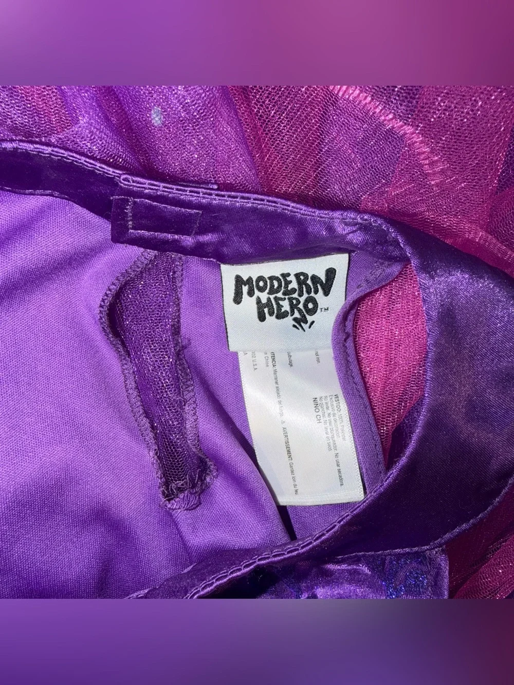 Modern hero Purple and Pink Layered Tulle Girls' Costume Dress